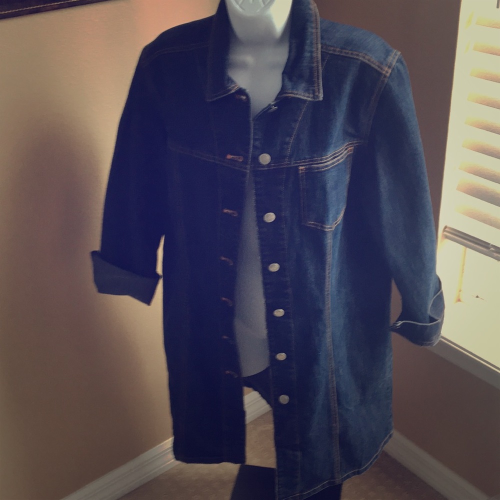 Chico’s denim duster jacket size 1 / 8